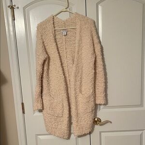 Elegant Cream Textured Cardigan